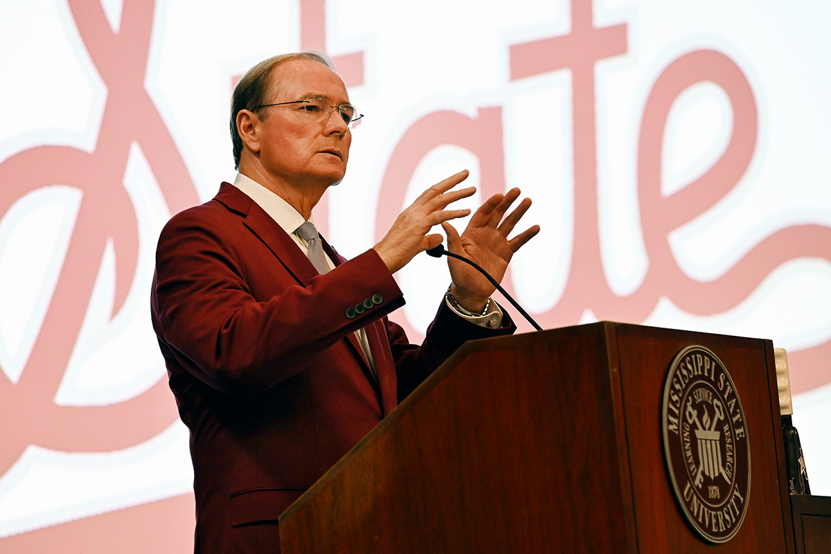 In September, Mississippi State President Mark E. Keenum spoke during MSU-Meridian’s Team Tailgate event to start fall semester