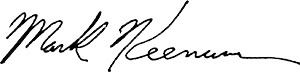 Signature of Mark Keenum