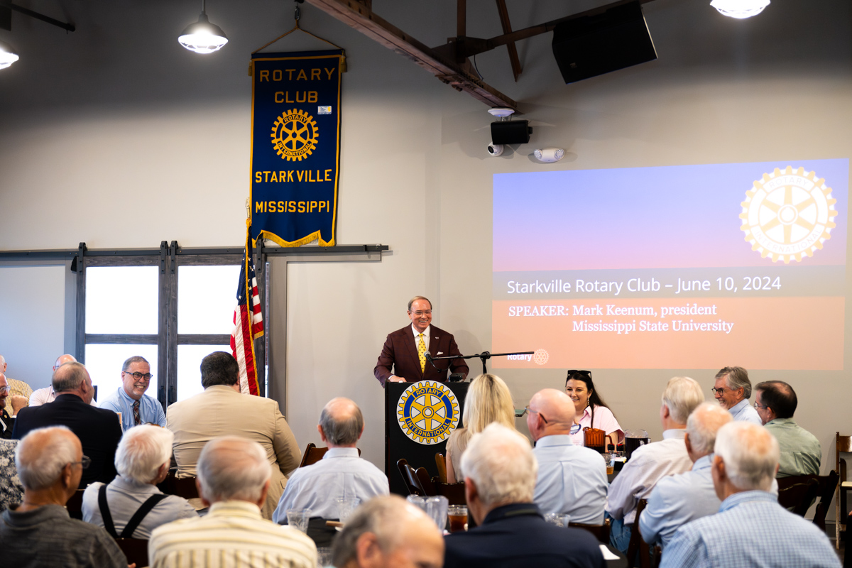 MSU President Mark E. Keenum was the featured speaker for the Starkville Rotary Club’s June 10 meeting. He gave a general update